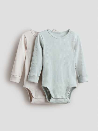 H&M 2-Pack
                      Adjustable-Fit Long-Sleeved Bodysuits