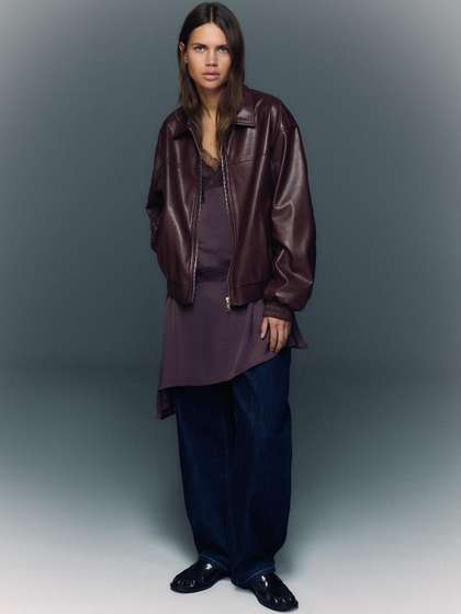 Bershka Leather
                        effect jacket