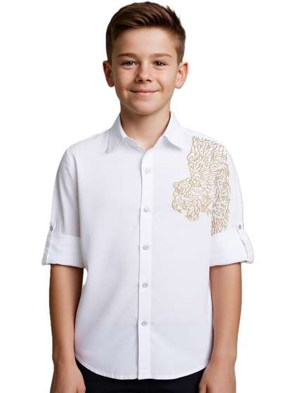 CHARCHIT Boys Comfort
                    Printed Casual Shirt