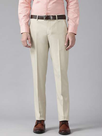 Arrow Men Self
                        Design Mid-Rise Tailored Fit Formal Trousers
