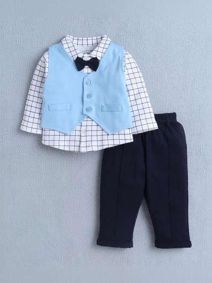 BUMZEE Boys Checked
                    Shirt with Trousers