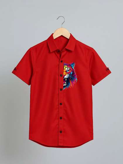 CRESALE Boys Comfort
                    Printed Casual Shirt