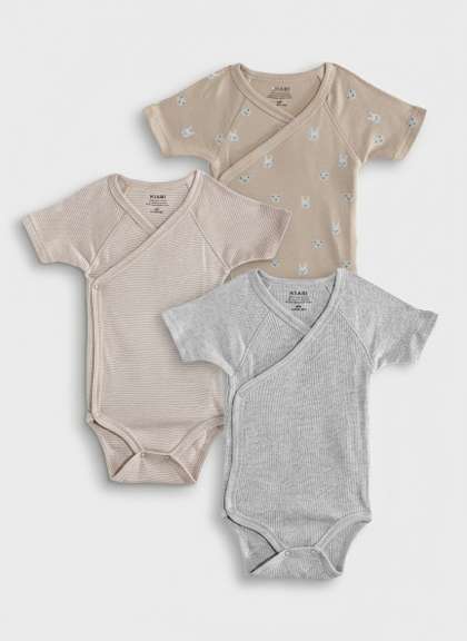 KIABI Infant Boys Pack
                    Of 3 Cotton Printed Bodysuits