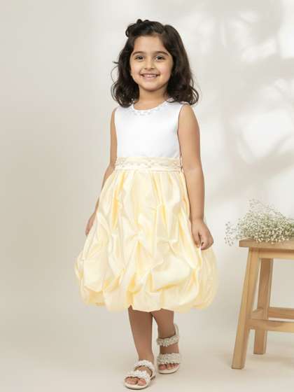 YK Colourblocked Fit
                    & Flare Party Dress With Embellished Detail