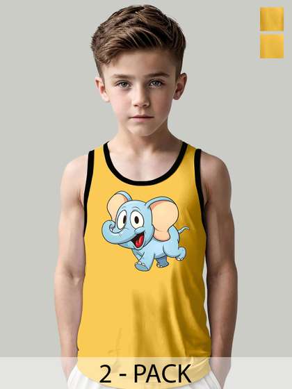 MGRS Pack Of 2 Boys
                      Round Neck Cotton Basic Vests