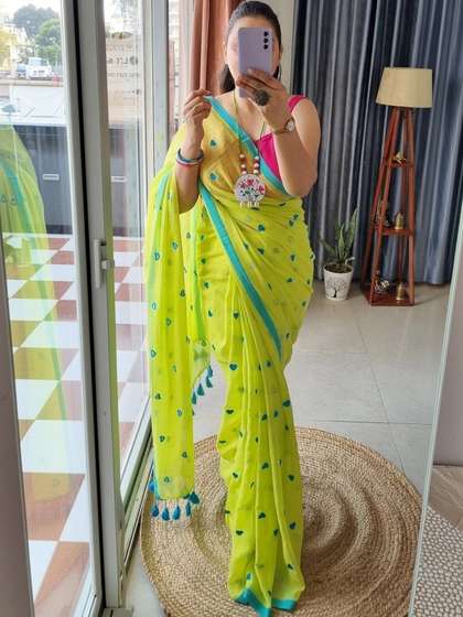 ACHOL Embroidered
                          Pure Cotton Saree