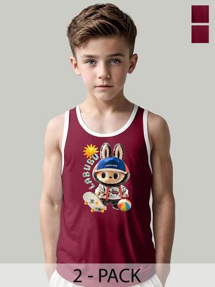 MGRS Pack Of 2 Boys
                    Round Neck Cotton Basic Vests