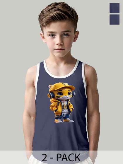 MGRS Pack Of 2 Boys
                    Round Neck Cotton Basic Vests