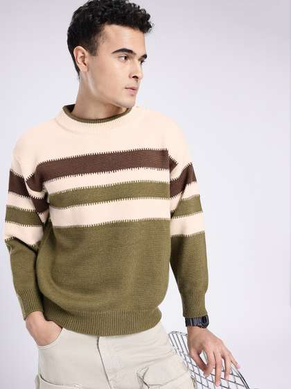 glitchez Striped
                          Pullover Sweater