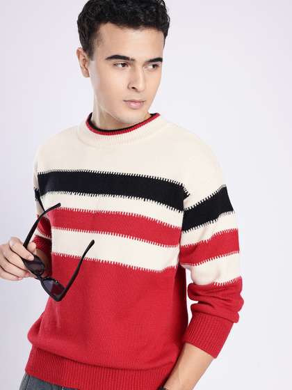 glitchez
                        Colourblocked Striped Knitted Sweater