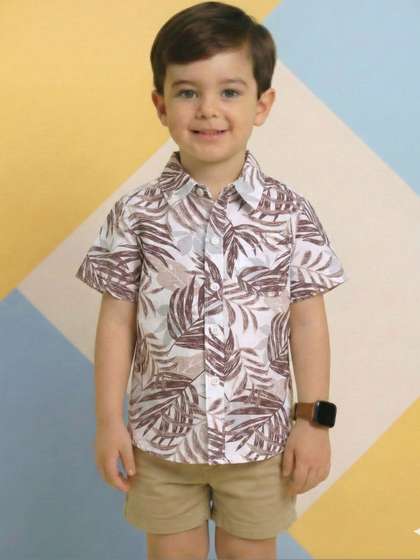 RAVYA TRENDZ Boys
                    Classic Floral Printed Casual Shirt