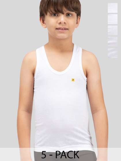 AMUL COMFY Boys Pack Of
                    5 Pure Cotton Innerwear Vests- AC-SRN-VE-WHT-35-5PC