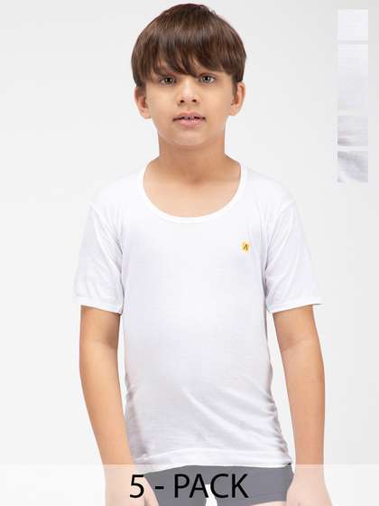 AMUL COMFY Boys Pack Of
                    5 Cotton Half sleeve Vests