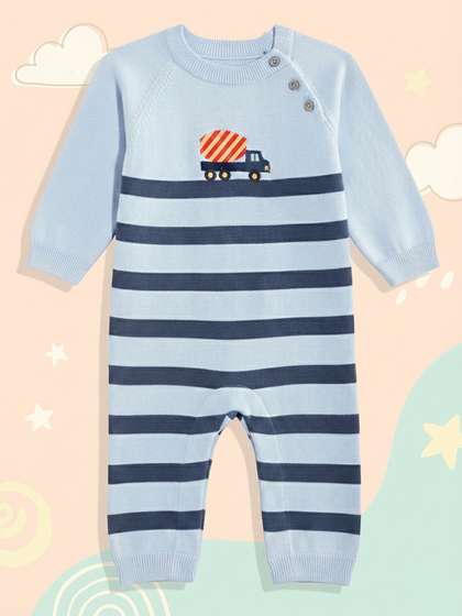 mothercare Infant Boys
                    Striped Cotton Rompers
