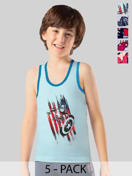 AMUL COMFY Boys Pack Of
                    5 Avengers Printed Pure Cotton Assorted Innerwear
                    Vests