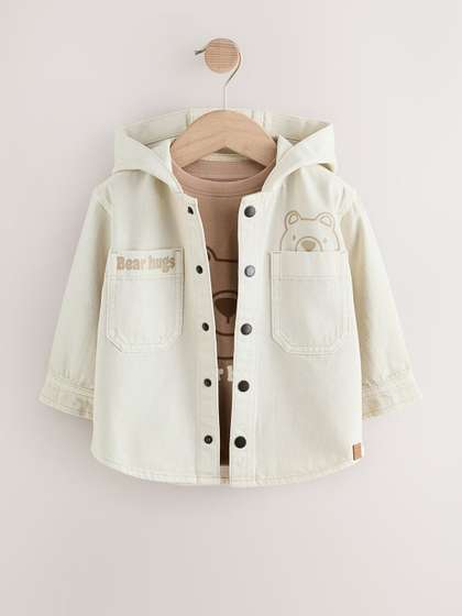 NEXT Boys Graphic
                    Printed Pure Cotton Jacket With T-Shirt