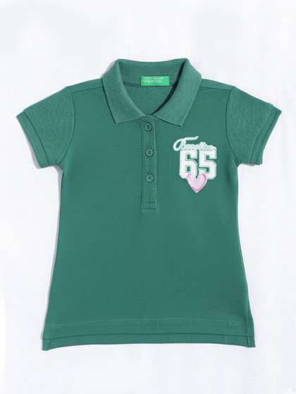 United Colors of
                    Benetton Girls Polo Collar Regular Fit T-Shirt