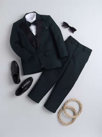 Sangria Boys Peaked
                      Lapel Collar Single Breasted Five Piece Suit