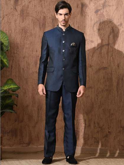 Aesthelia Chest
                        Embroidered Mandarin Collar Neck Two-Piece Suit