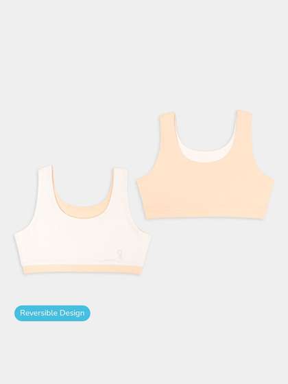 You Got Plan B Girls
                      Skin & White Solid Reversible Sports Bra