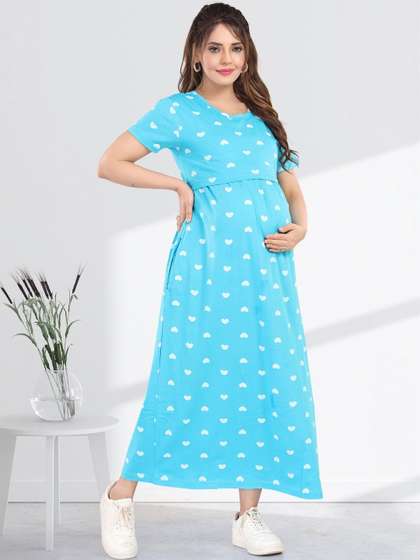 MomsBae Printed Maxi
                        Nightdress