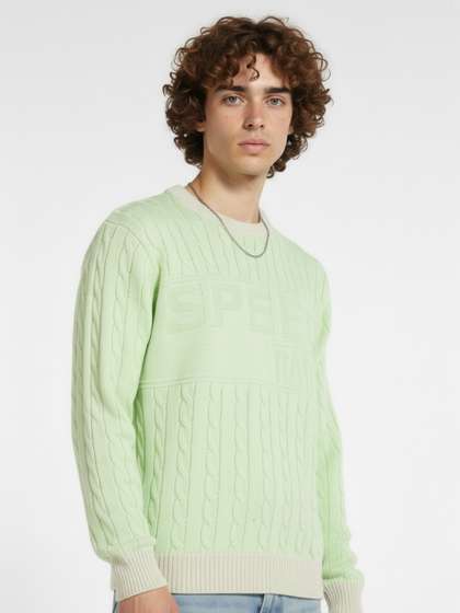 glitchez Cable Knit
                        Relaxed Pullover