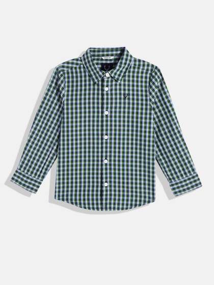Allen Solly Junior Boys
                    Gingham Checked Pure Cotton Casual Shirt