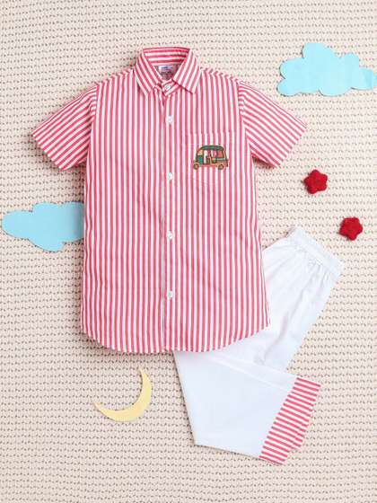 Little Clothings Boys
                      Striped Night suit