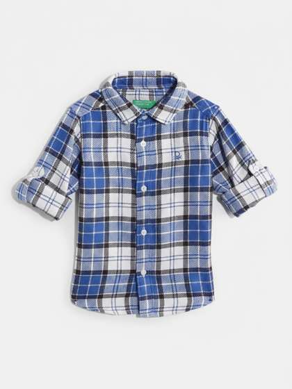 United Colors of
                    Benetton Boys Tartan Checks Twill Weave Shirt