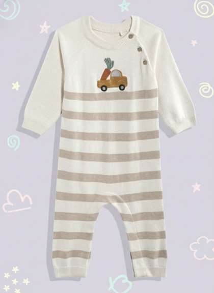mothercare Infants
                    Striped Cotton Rompers
