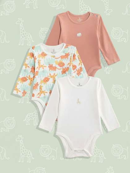 mothercare Infants Pack
                    of 3 Printed Cotton Bodysuit