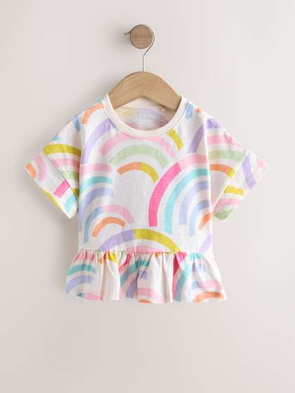 NEXT Girls Geometric
                      Printed Pure Cotton A-Line Top