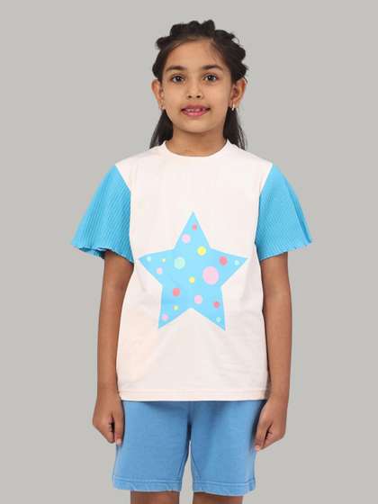 PILOLO Girls Graphic
                    Printed Round Neck Cotton T-shirt