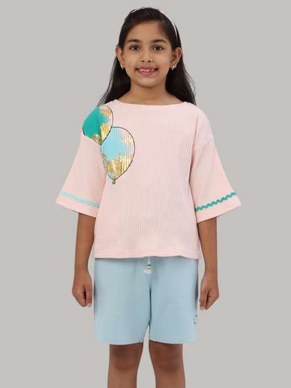PILOLO Girls Graphic
                    Printed Round Neck Cotton T-shirt