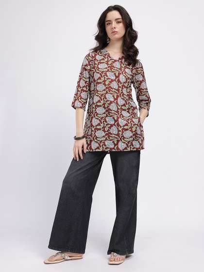 Anouk Rustic Printed Straight Kurti