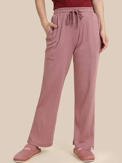 TWIN BIRDS Women
                          Rosy Brown Textured Cotton Night Pant