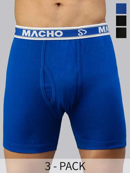 MACHO Men Pack Of 3
                      Pure Cotton Long Trunks