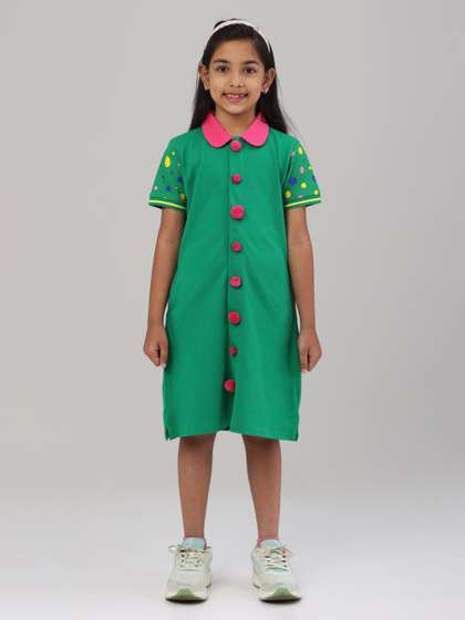 PILOLO Girls Shirt
                    Collar Cotton A-Line Dress