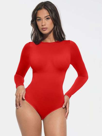 SHOP THE EDIT Women
                        Round Neck Tummy Control Shapewear Bodysuit