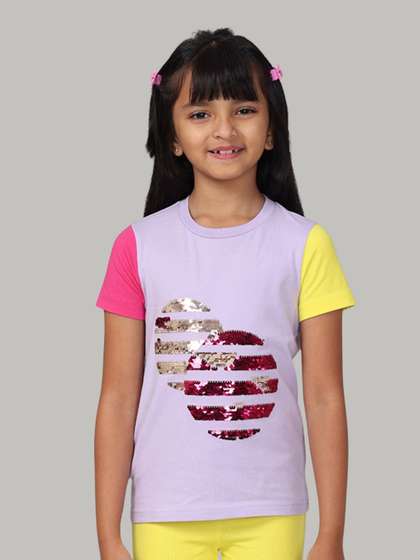 PILOLO Girls Graphic
                    Printed Round Neck Cotton T-shirt