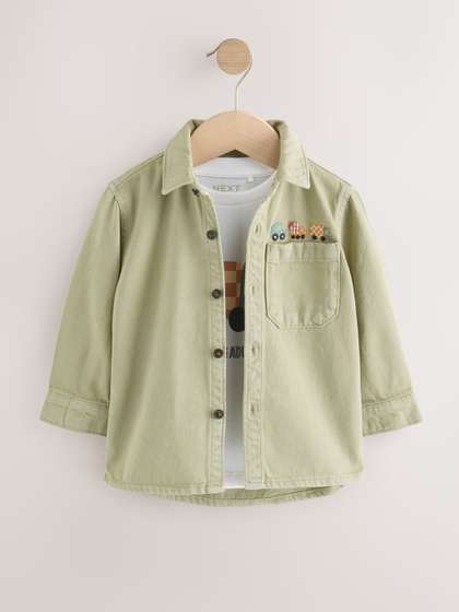 NEXT Boys Pure Cotton
                      Casual Denim Shirt with T-shirt