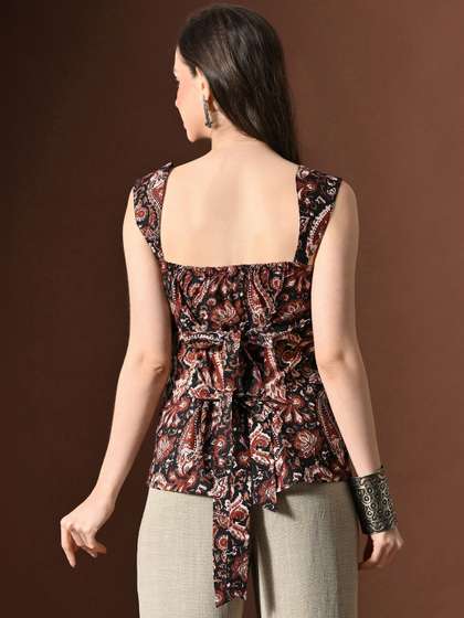 Anouk Rustic Paisley
                        Printed Square Neck Pure Cotton Kurti