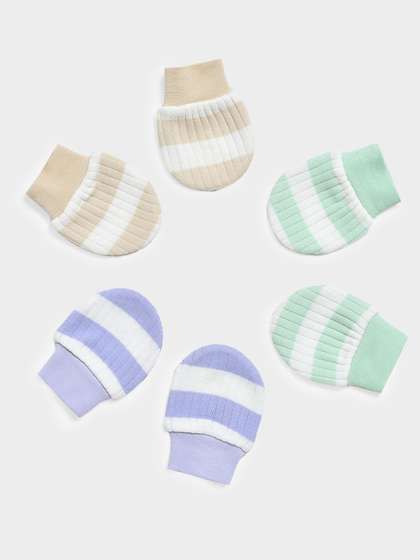 MiArcus Infants Kids
                      Pack Of 3 Striped Mittens