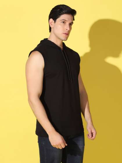 WOOSTRO Men Solid Hood Cotton Slim Fit T-shirt