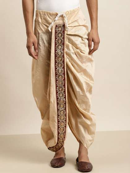 FANZI Men Zari
                          Border Dhoti Pants