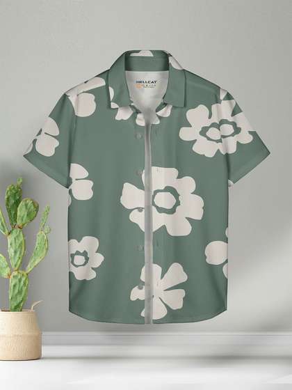 HELLCAT Boys Spread
                    Collar Floral Printed Cotton Casual Shirt