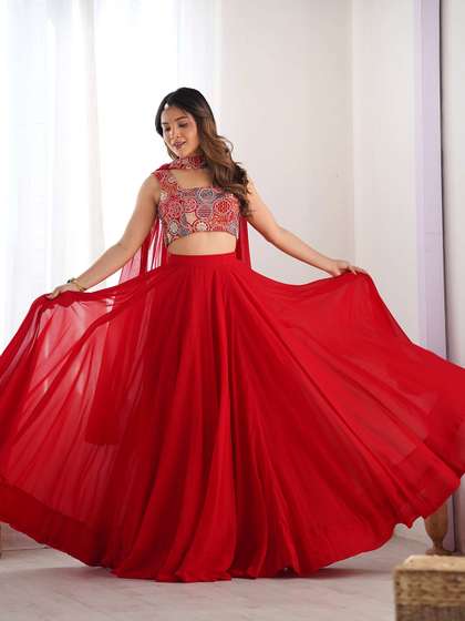 LABELKBBRAND
                          Embroidered Sequinned Ready to Wear Lehenga
                          & Blouse With Dupatta