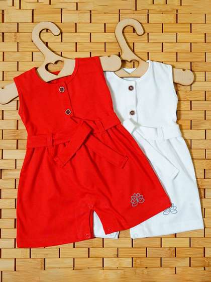 THE MAPLES FASHION Girls
                    Pack of 2 Cotton Jumpsuit