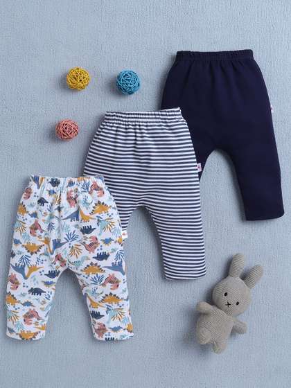 BUMZEE Infant Boys Pack
                    Of 3 Printed Cotton Lounge pants