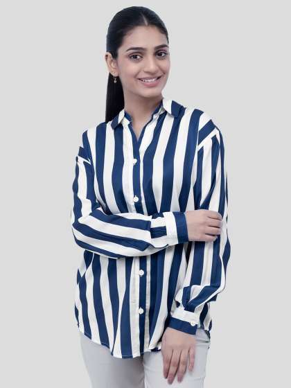 Strong And Brave Women Standard Opaque Striped Casual Shirt
